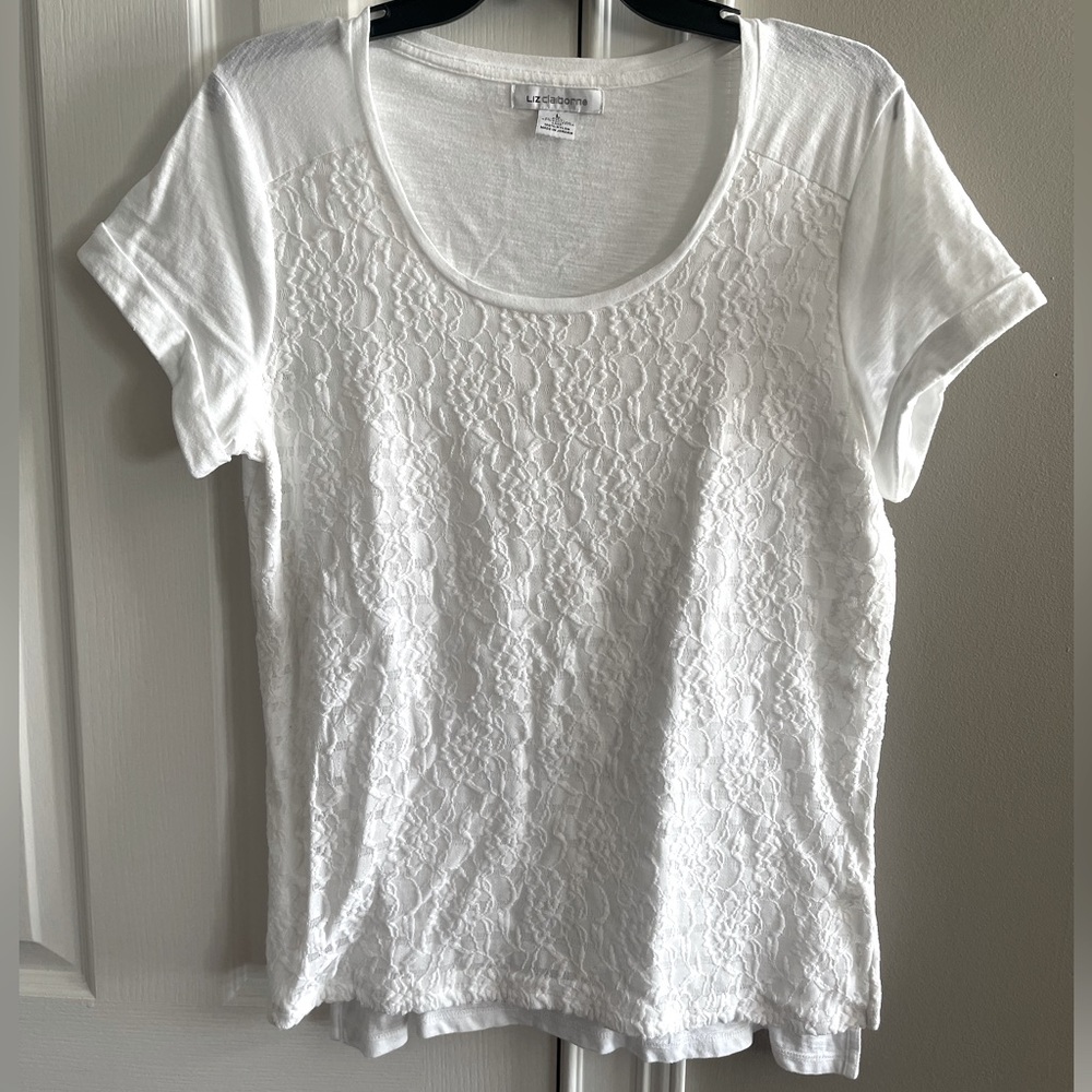 Women’s Liz Claiborne Top, Size Large, White